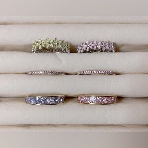 Set of 6 rings .925 silver size 10